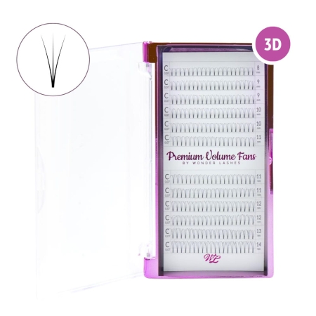 Rzęsy PREMIUM VOLUME FANS 3D C0,07 x10