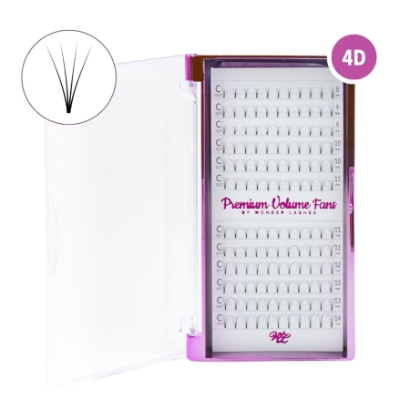 Rzęsy PREMIUM VOLUME FANS 4D C0,07 MIX